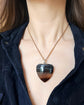 ANTIQUE HUGE BANDED AGATE HEART PENDANT