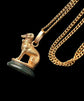 19TH CENTURY FRENCH 18CT GOLD DOG FOB PENDANT