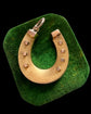 VICTORIAN 15CT GOLD HORSESHOE PENDANT ‘SLOW RACE’