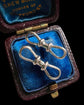 IMMACULATE VICTORIAN 15CT WHITE GOLD DOUBLE DOG CLIP