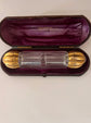 LARGE VICTORIAN DOUBLE ENDED SCENT BOTTLE WITH ORIGINAL CASE
