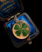 ANTIQUE FOUR LEAF CLOVER ENAMEL & 15CT GOLD PENDANT