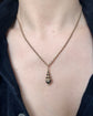 VICTORIAN 15CT COILED SNAKE & ENEMAL DROP PENDANT