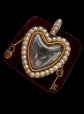 EARLY 19TH CENTURY PEARL & ROCK CRYSTAL HEART LOCKET WITH PADLOCK & KEY