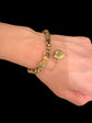 GEORGIAN 15CT GOLD BRACELET WITH A GEM SET HAND, SNAKE & HEART CLASP
