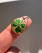 ANTIQUE FOUR LEAF CLOVER ENAMEL & 15CT GOLD PENDANT