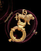 ANTIQUE 9CT GOLD LION BOLT RING