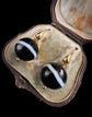 VICTORIAN 15CT GOLD SNAKE & AGATE EARRINGS