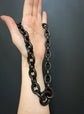 VICTORIAN CHUNKY WHITBY JET CHAIN NECKLACE