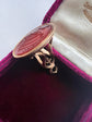 GEORGIAN HIGH CARAT GOLD FOB PENDANT WITH DOG INTAGLIO