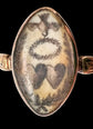 GEORGIAN DOVE & DOUBLE HEART NAVETTE SEPIA RING