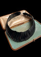 VICTORIAN WHITBY JET GEOMETRIC COLLAR NECKLACE