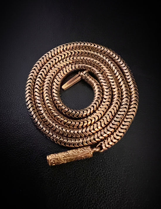 VICTORIAN 15CT GOLD BRAZILIAN / SNAKE LINK CHAIN