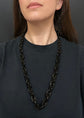VICTORIAN WHITBY JET CHUNKY MARINER LINK CHAIN