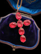 GEORGIAN LARGE PINK PASTE CROSS PENDANT