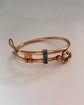 ANTIQUE 15CT GOLD & TURQUOISE KEY BANGLE