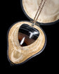 ANTIQUE HUGE BANDED AGATE HEART PENDANT