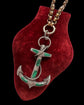 VICTORIAN MALACHITE & SILVER ANCHOR PENDANT