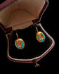 VICTORIAN 15CT GOLD & TURQUOISE HORSESHOE EARRINGS