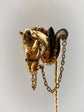 19TH CENTURY 18CT GOLD FRENCH HORSE HEAD STICK PIN