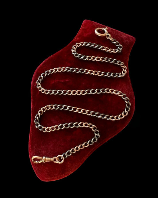 ANTIQUE SILVER ‘MIXED METAL’ CURB CHAIN