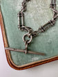 VICTORIAN SILVER TROMBONE & LOVERS KNOT ALBERT CHAIN