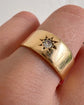 ANTIQUE 18CT GOLD & DIAMOND CHUNKY CIGAR BAND RING