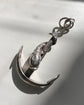 VINTAGE LARGE SILVER ANCHOR & FISH PENDANT