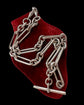 EDWARDIAN CHUNKY SILVER PAPERCLIP ALBERT CHAIN