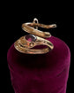 VICTORIAN 15CT GOLD & GARNET COILED SNAKE PENDANT