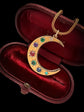 ANTIQUE GEM SET  ‘DEAREST’ CRESCENT PENDANT