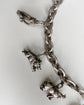 VICTORIAN ANIMAL CHARM CHUNKY SILVER NECKLACE