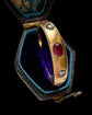 VICTORIAN RUBY & DIAMOND FIVE STONE FLUSH SET RING