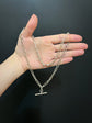 VICTORIAN SILVER PAPERCLIP ALBERT CHAIN