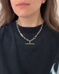 ANTIQUE SILVER TROMBONE & KNOT ALBERT CHAIN