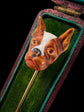 ANTIQUE ENAMEL ‘FRENCHIE’ DOG STICK PIN