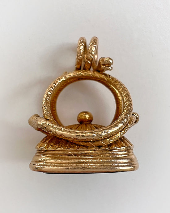 EARLY 19TH CENTURY TRIPLE SNAKE FOB PENDANT