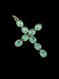 VICTORIAN FACETED PASTE AQUA BLUE CROSS PENDANT