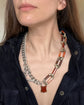 VICTORIAN LARGE AGATE CHAIN BRACELET WITH PADLOCK