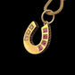VICTORIAN RUBY & DIAMOND 15CT GOLD HORSESHOE PENDANT