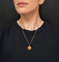 ARCHEOLOGICAL REVIVAL 15CT GOLD & GEM SET SPHERE PENDANT