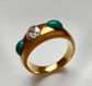 VICTORIAN CHUNKY DIAMOND & TURQUOISE RING
