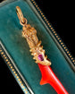 ANTIQUE 15CT GOLD SNAKE & CORAL PENDANT