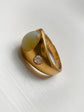VICTORIAN CHRYSOBERYL CATS EYE & DIAMOND GYPSY RING