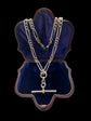 SILVER TWIST PAPERCLIP ALBERT CHAIN WITH TBAR