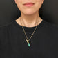 VICTORIAN 15CT GOLD & MALACHITE WHISTLE PENDANT