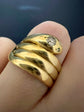 VICTORIAN 18CT GOLD & DIAMOND COILED SNAKE RING