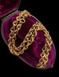 19TH CENTURY 14CT GOLD LOVERS KNOT & REEDED BELCHER CHAIN