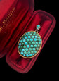 VICTORIAN PAVÉ TURQUOISE OVAL PENDANT
