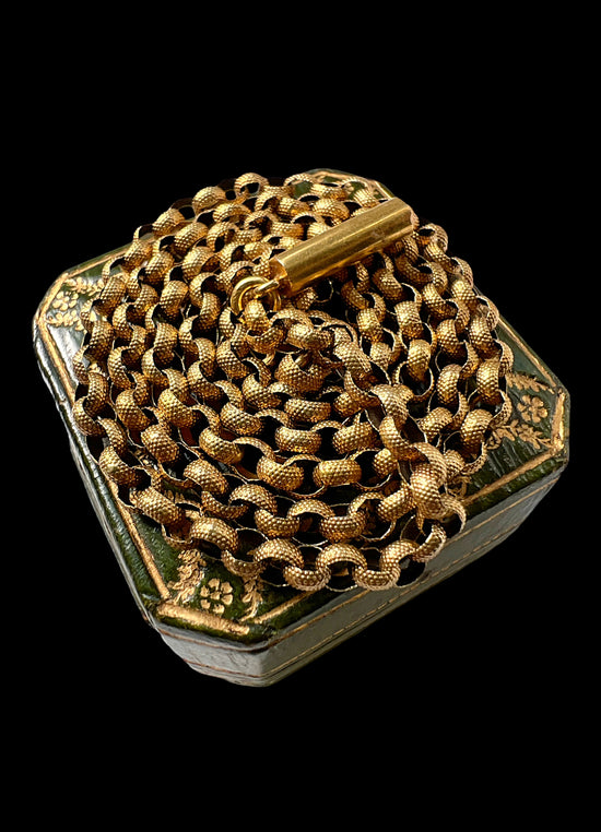 GEORGIAN 15CT GOLD STUDDED BELCHER CHAIN